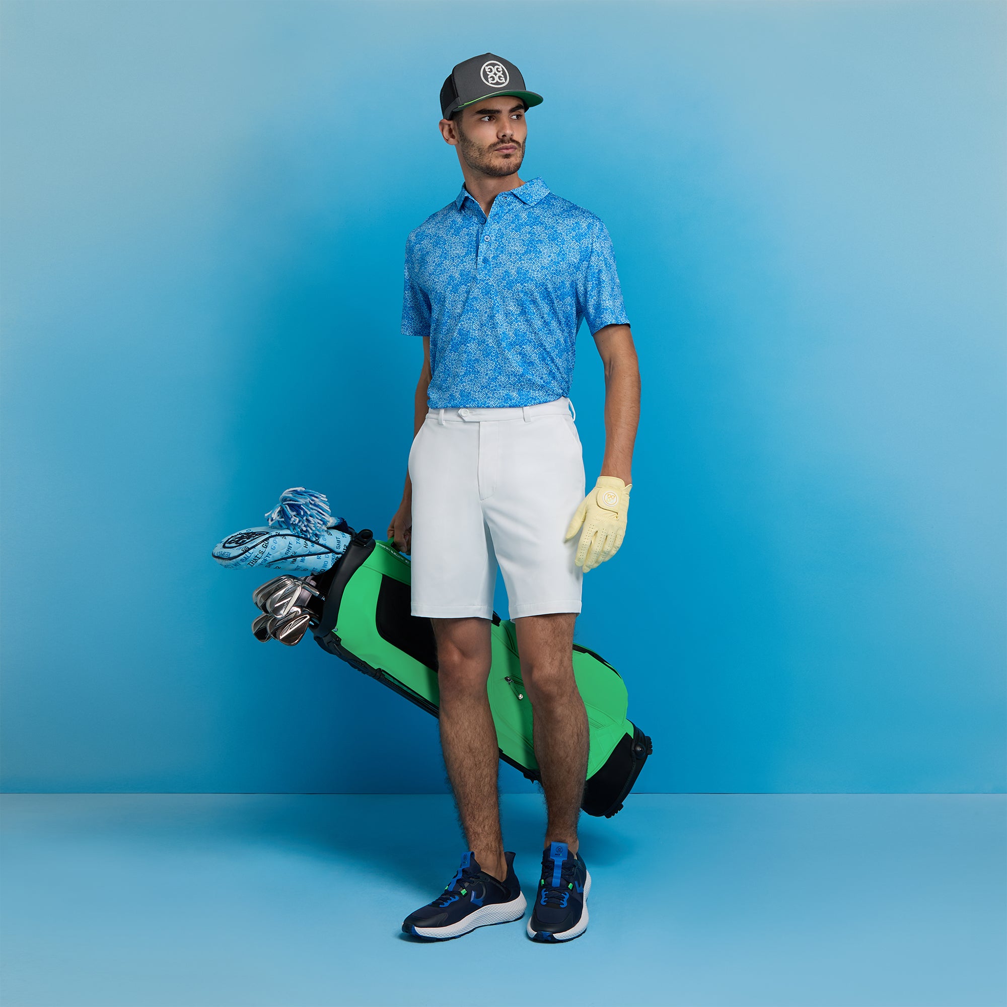 G/FORE Hydrangea Tech Jersey Mens Golf Polo Lisbon